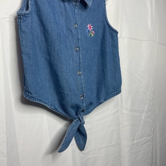 VINTAGE Christie Brooks Sleeveless Denim Blouse Girls Size L(6X) - Picture 3 of 5